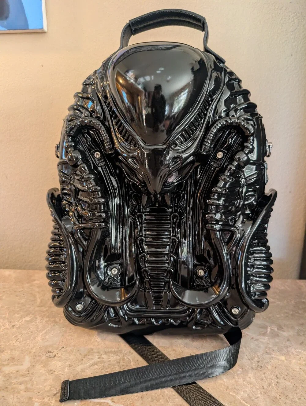 Alien VS Predator PVC Xenomorph Shaped Purse Sci-fi Backpack Black 3D Creepy